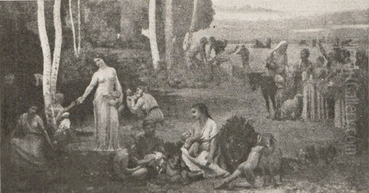 The Summer Oil Painting by Pierre Puvis de Chavannes