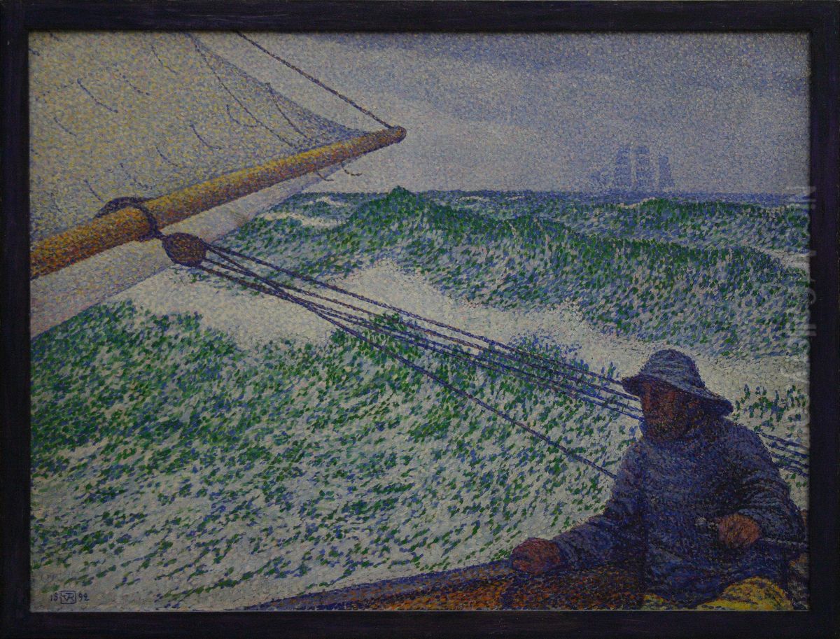 Man at the helm Oil Painting by Theo van Rysselberghe