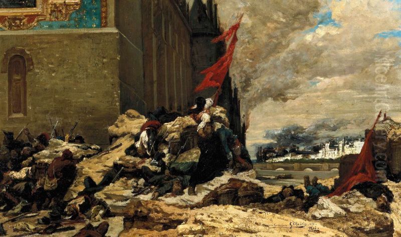 L'Incendie des Tuileries Oil Painting by Georges Clairin