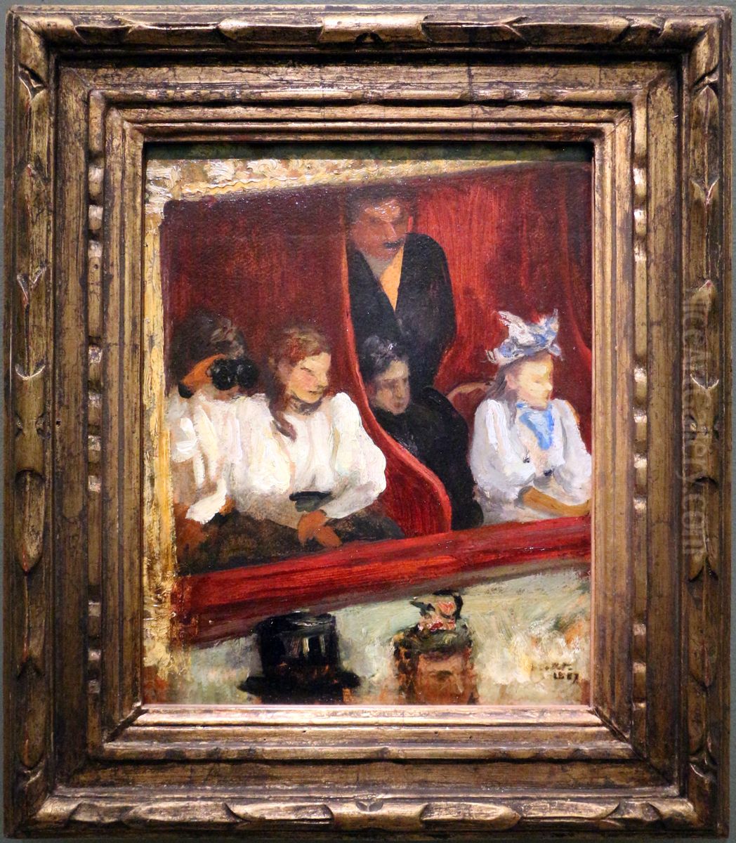 palco all'opera-comique Oil Painting by Charles Cottet