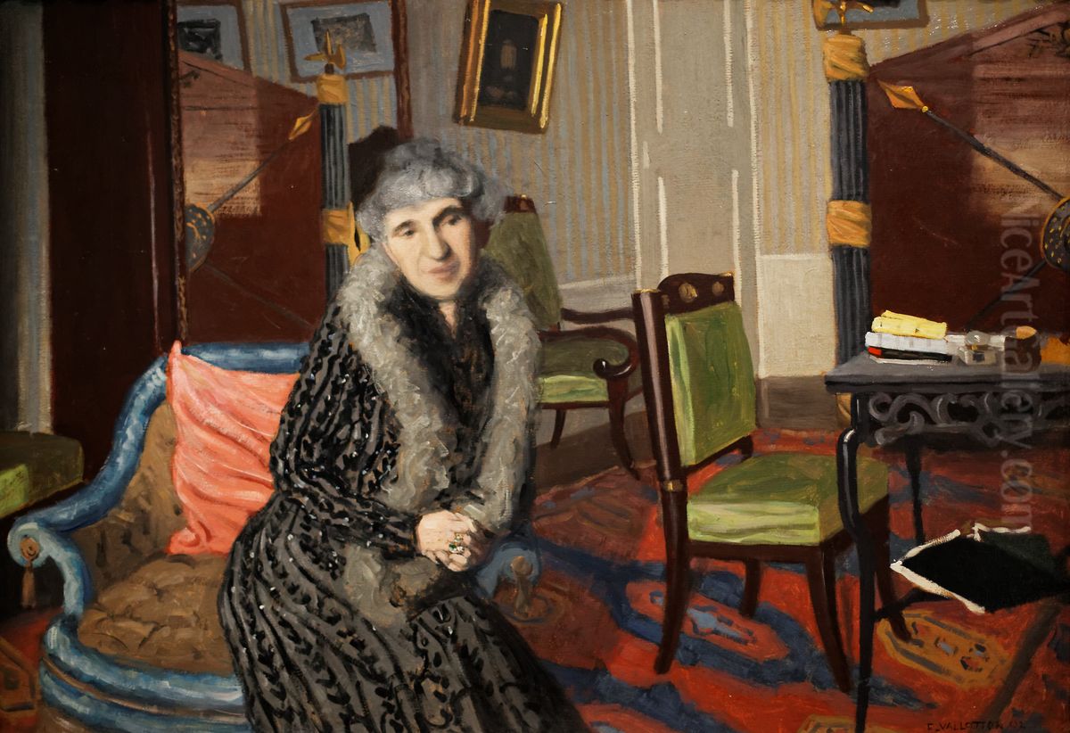 Henriette Bernheim, stepmother of the artist Oil Painting by Felix Vallotton
