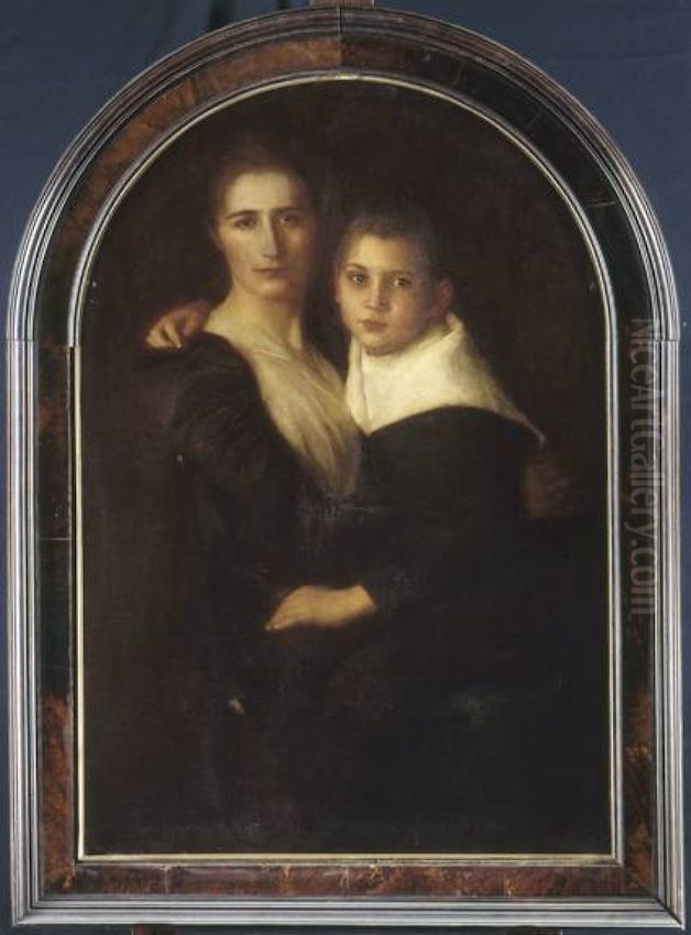 Mrs. Dagnan-Bouveret and her son Oil Painting by Pascal Dagnan-Bouveret