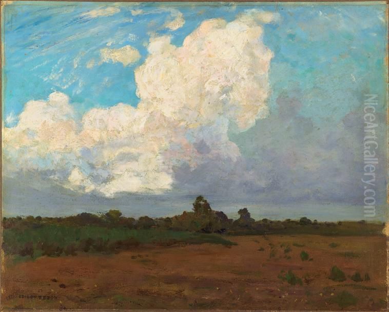 Medoc, la lande Oil Painting by Odilon Redon