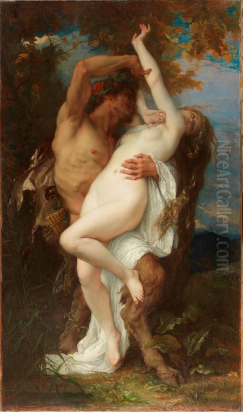 Nymphe enlevee par un faune Oil Painting by Alexandre Cabanel