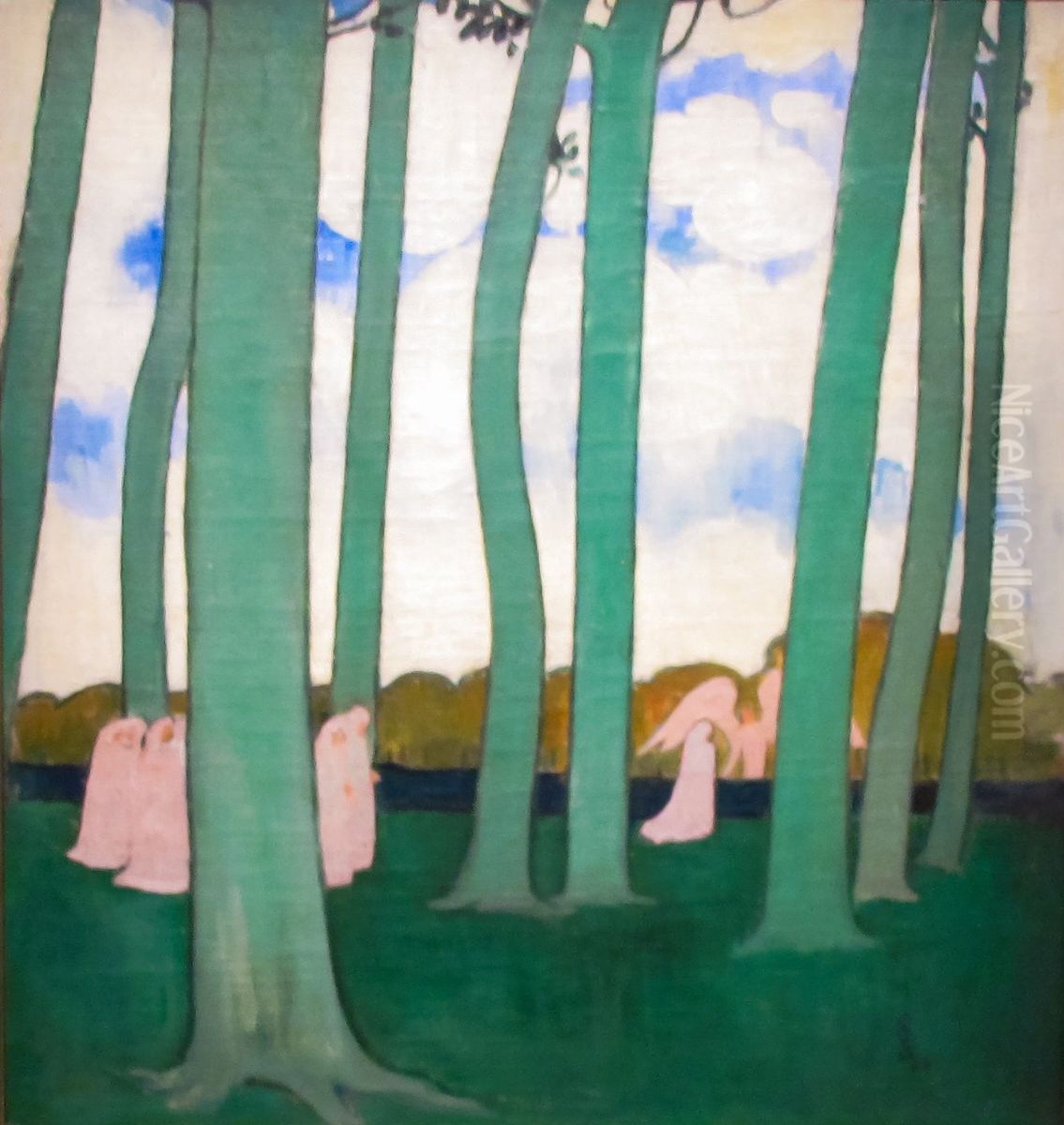 Paysage aux arbres verts Oil Painting by Maurice Denis