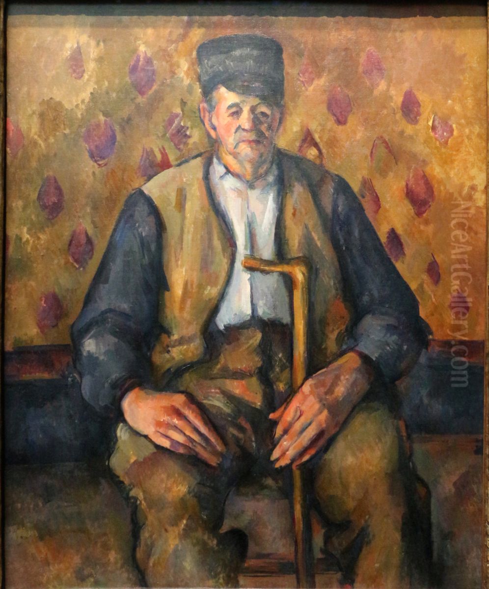 contadino seduto Oil Painting by Paul Cezanne