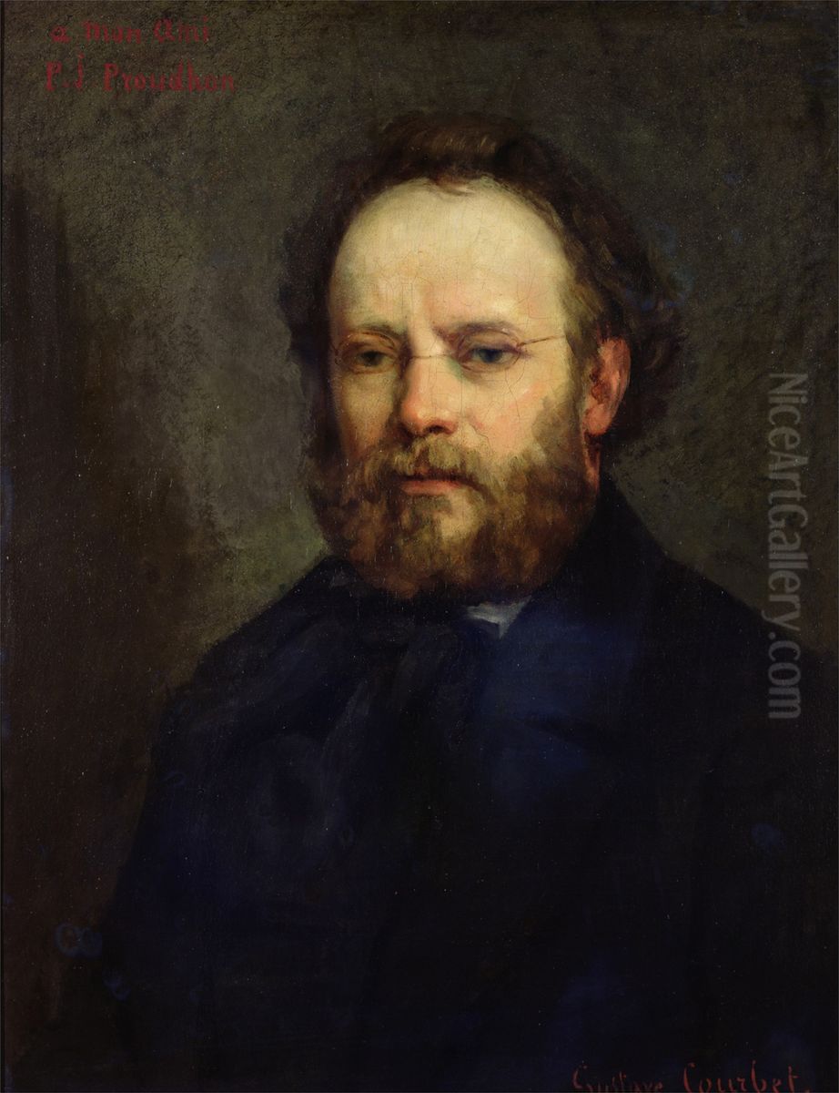 Pierre-Joseph Proudhon Oil Painting by Gustave Courbet