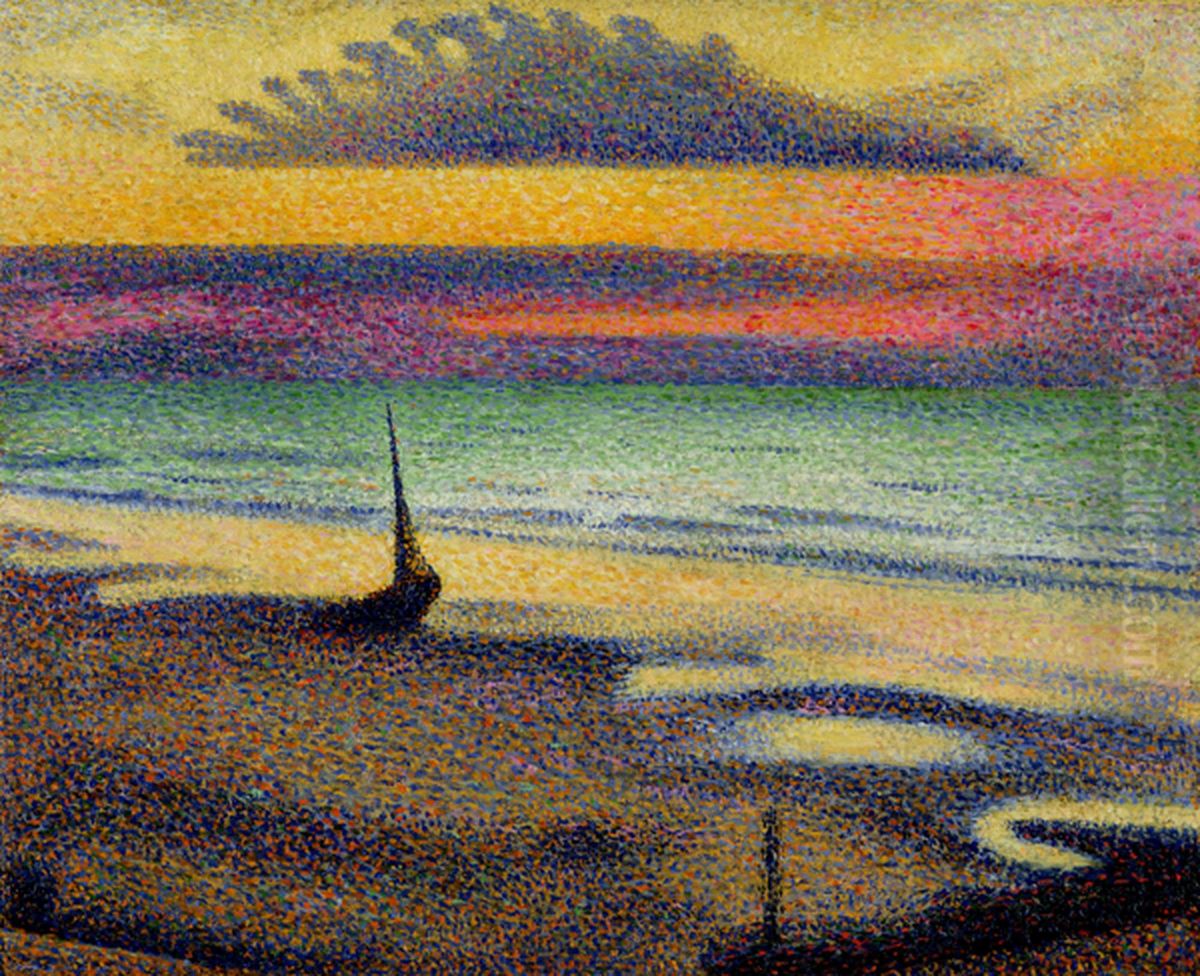 Plage a Heist Oil Painting by Georges Lemmen