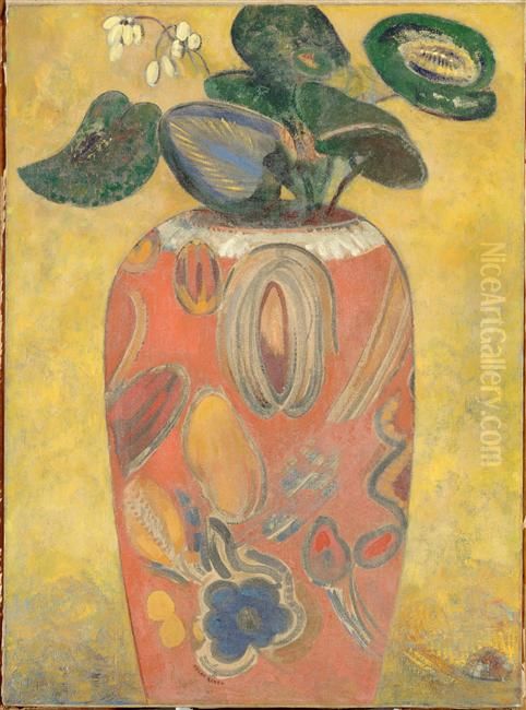 Plante verte dans une urne Oil Painting by Odilon Redon