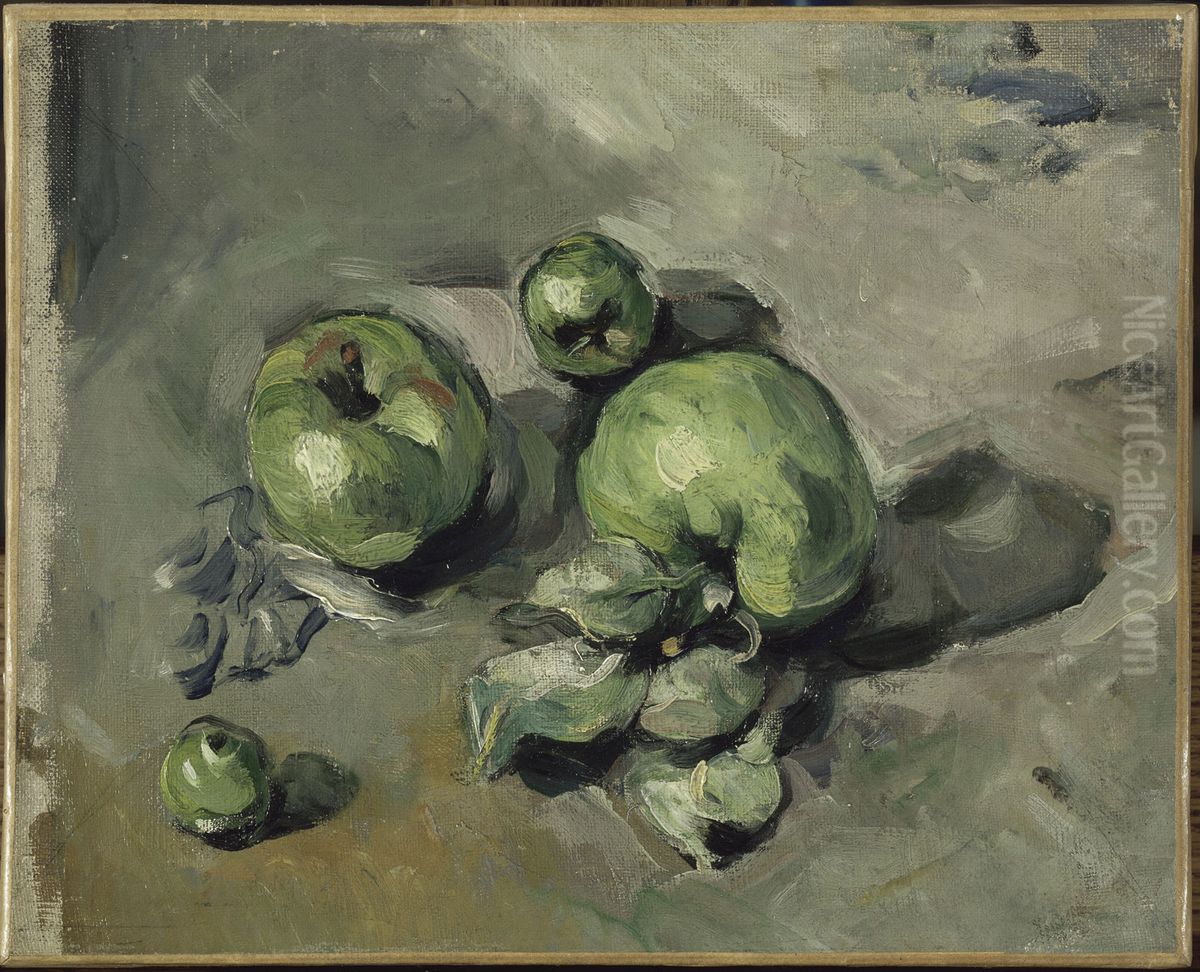 Pommes vertes (Green Apples) Oil Painting by Paul Cezanne