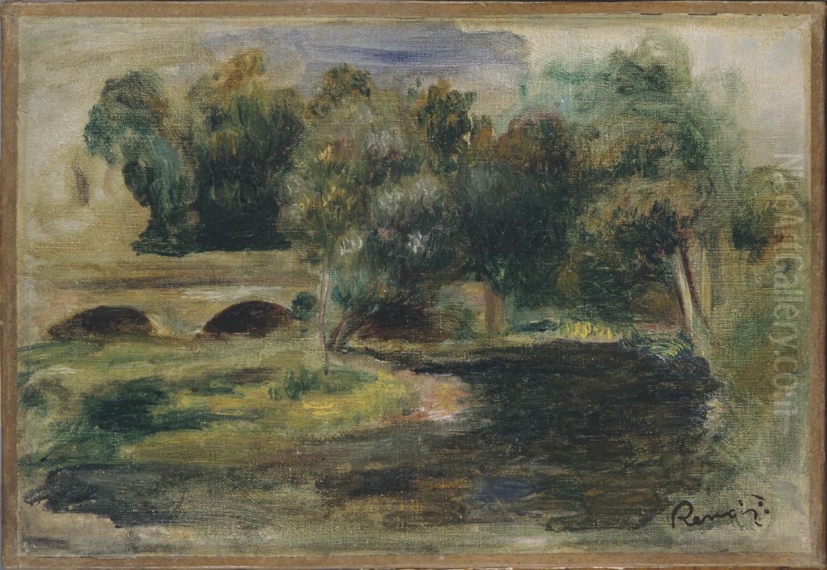 Bridge Over a River Oil Painting by Pierre Auguste Renoir