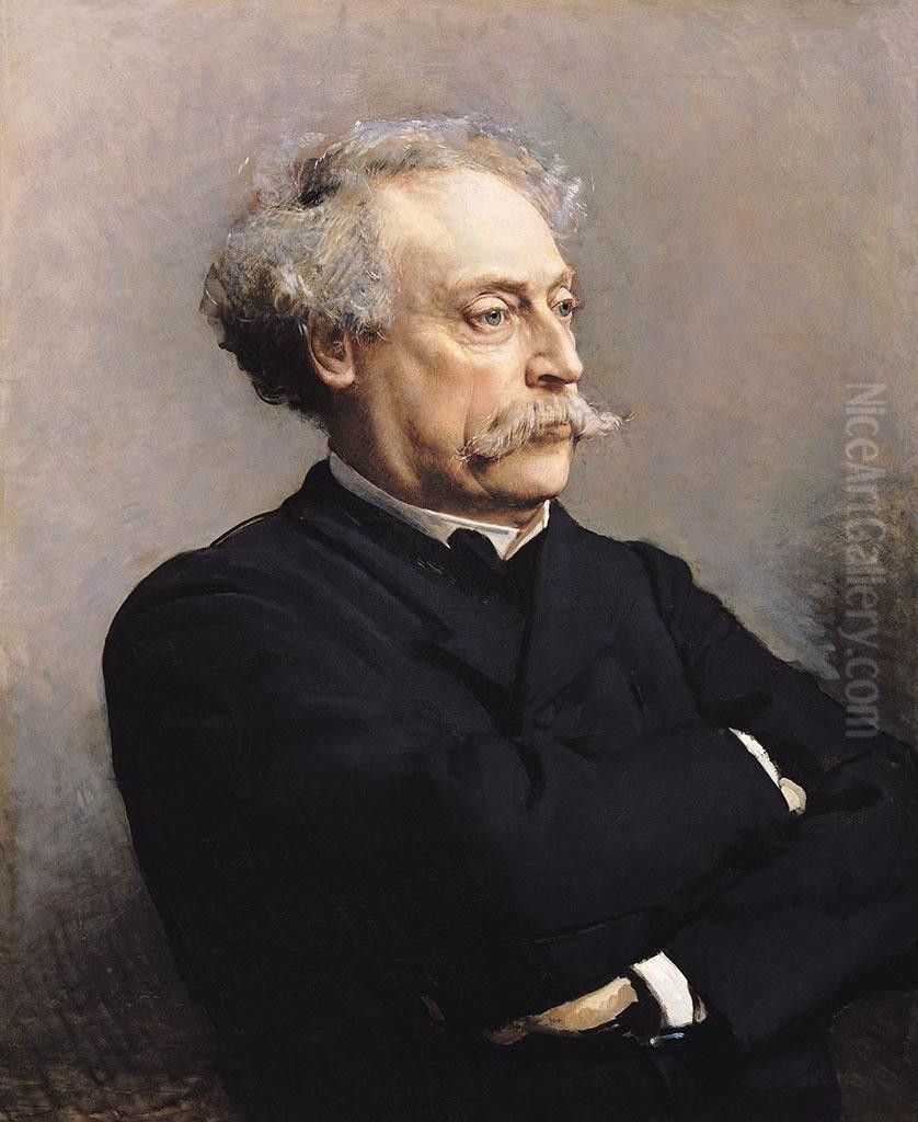 Alexandre Dumas Fils (1824-1895) Oil Painting by Leon Bonnat