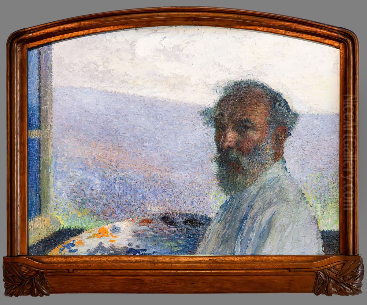 Portrait de l'artiste Oil Painting by Henri-Jean Guillaume Martin