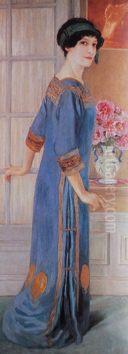 Self-portrait Oil Painting by Clementine-Helene Dufau