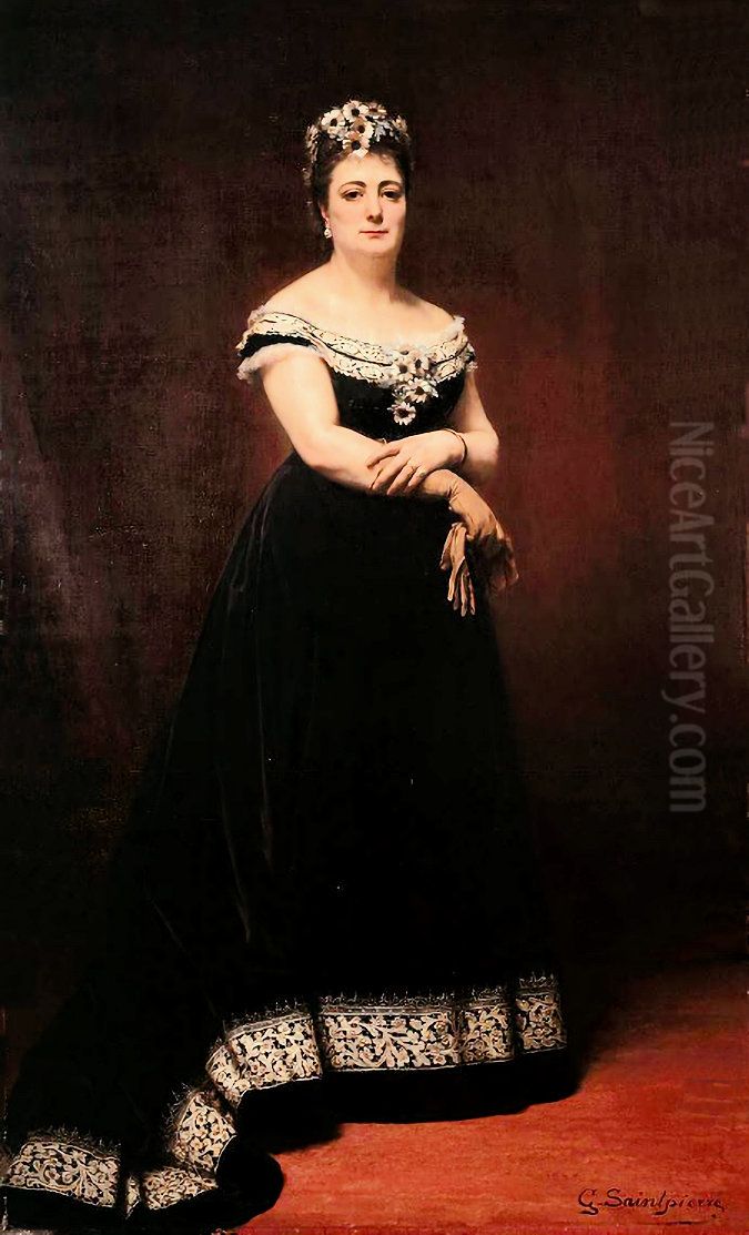 Portrait of Madame Claude Vignon by Gaston Casimir Saint-Pierre. Oil Painting by Gaston Casimir Saint-Pierre