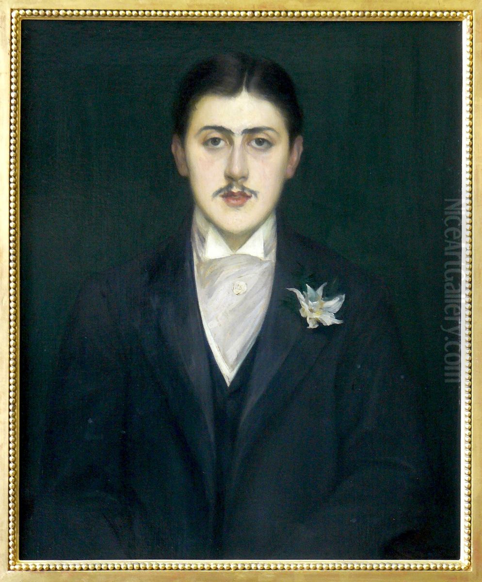 Portrait de Marcel Proust Oil Painting by Jacques-Emile Blanche