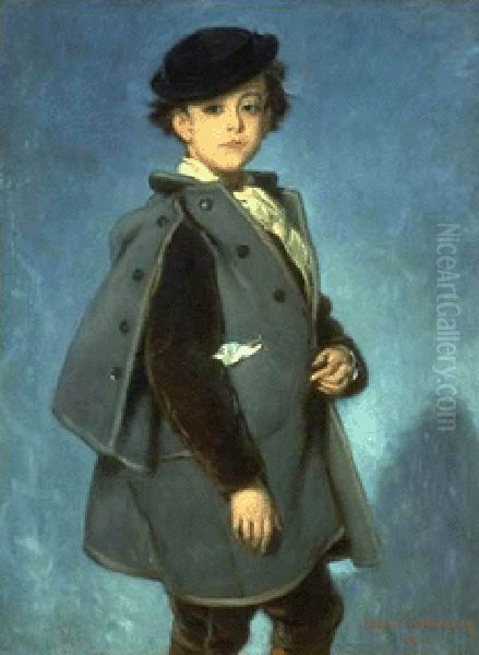 Portrait d'Edmond en macfarlane Oil Painting by Alfred Dehodencq