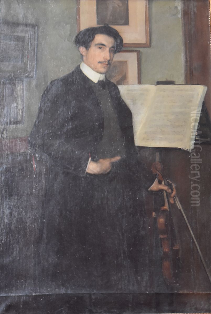 Portrait of M. Laparra, composer Oil Painting by William Laparra