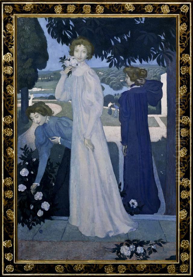 Portrait d'Yvonne Lerolle en trois aspects Oil Painting by Maurice Denis