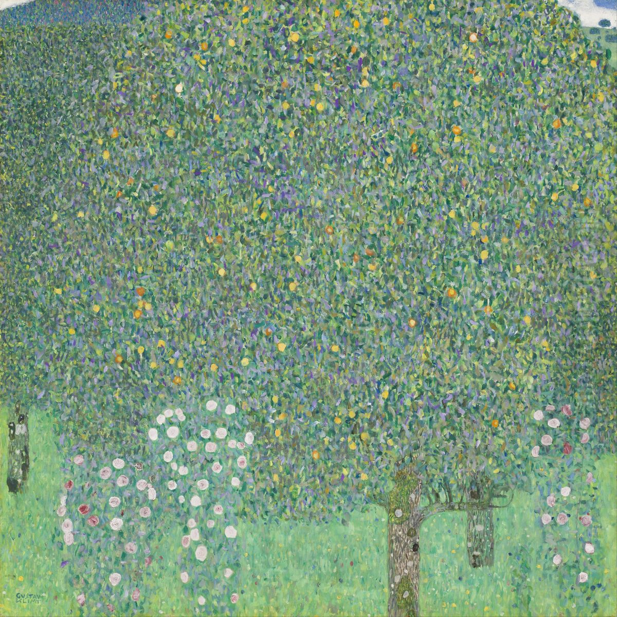 Rosebushes under the Trees Oil Painting by Gustav Klimt