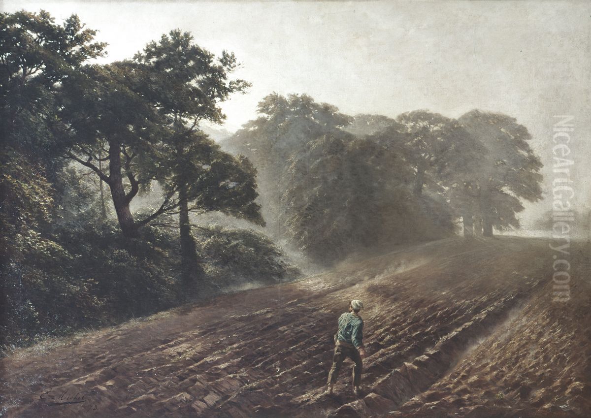 Autumn sowing Oil Painting by Francois Emile Michel