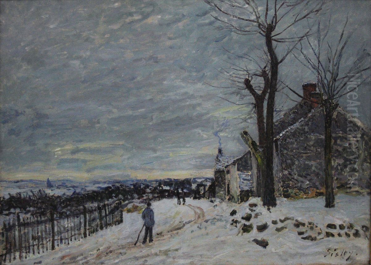 periodo della neve a veneux-nadon Oil Painting by Alfred Sisley
