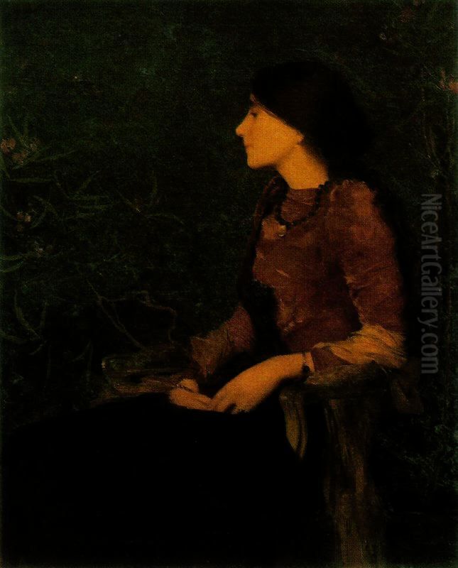 Ritratto di Thadee Caroline Jacquet Oil Painting by Edmond-Francois Aman-Jean