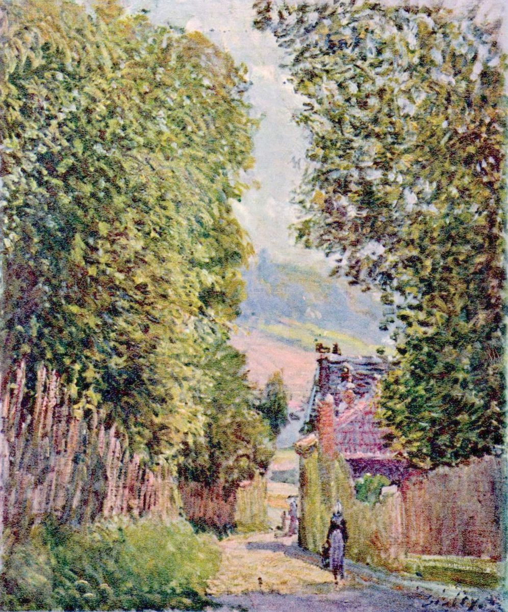 Une rue a Louveciennes Oil Painting by Alfred Sisley