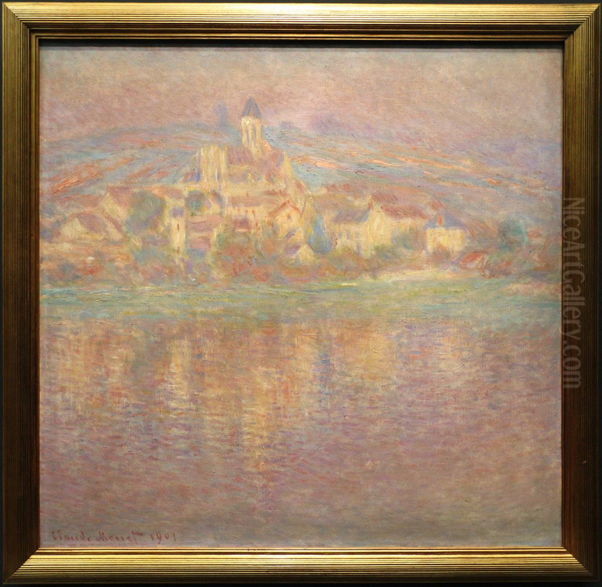 vetheuil, sole al tramonto Oil Painting by Claude Oscar Monet
