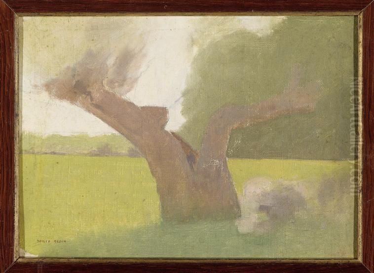 Vieil arbre dans une prairie Oil Painting by Odilon Redon