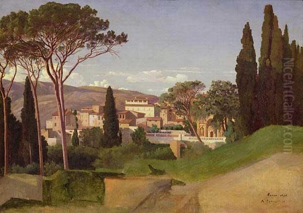 veduta di una villa romana Oil Painting by Jean-Achille Benouville