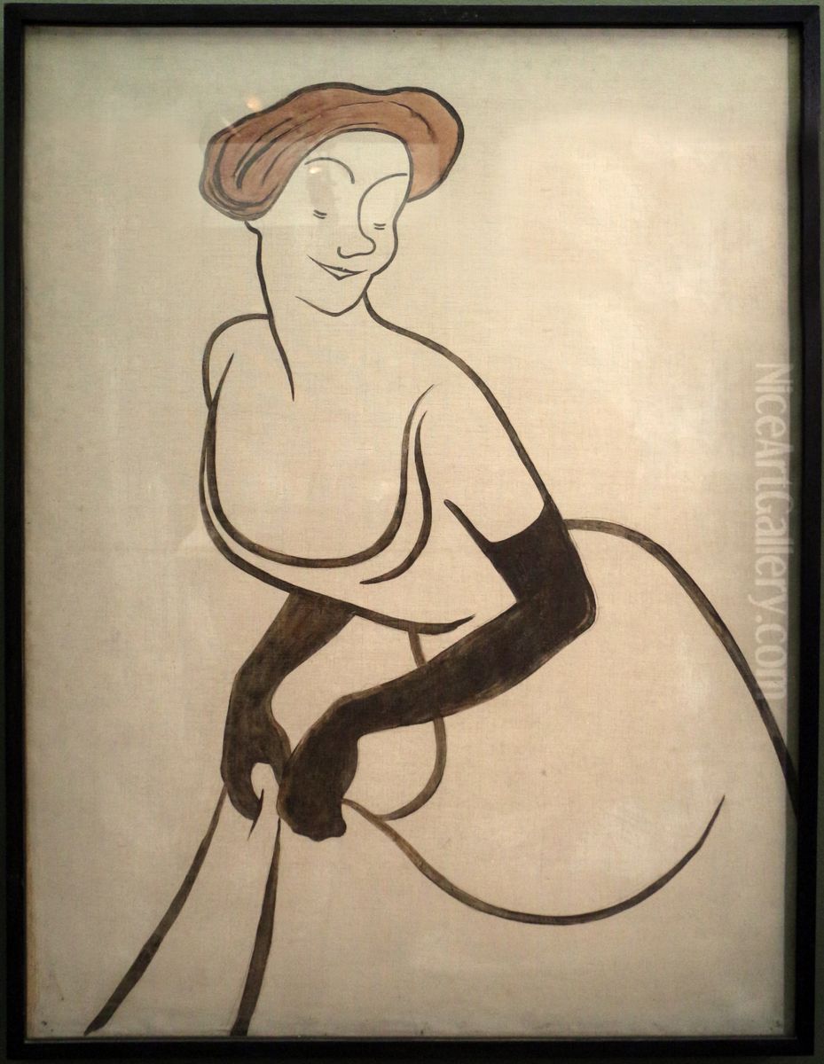 Yvette Guilbert Oil Painting by Leonetto Cappiello