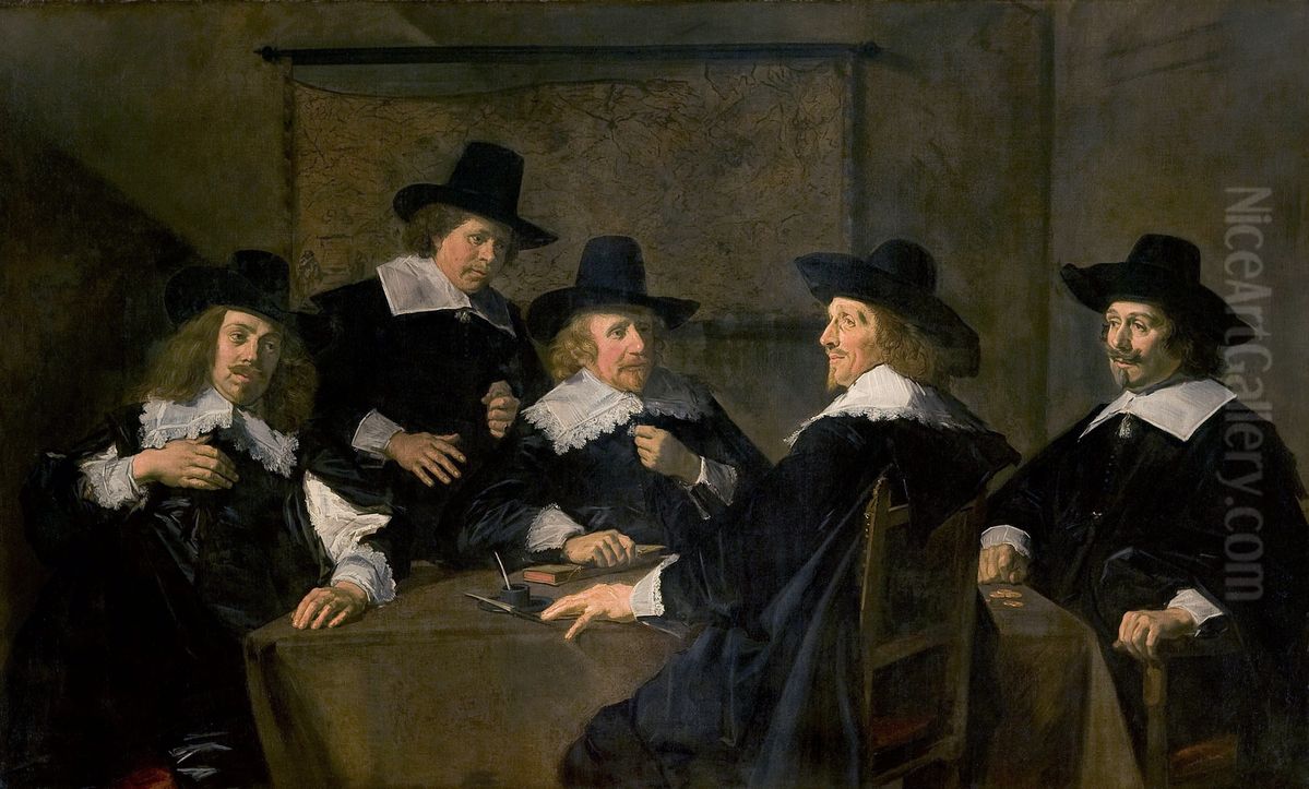 Regents of the St. Elisabeth's Hospital, Haarlem. Oil Painting by Frans Hals