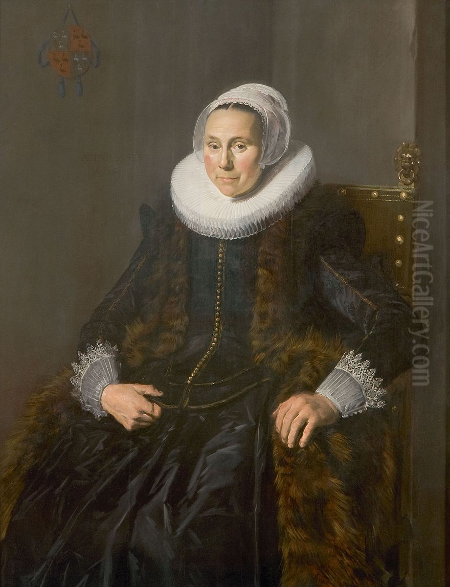 Portrait of Cornelia Claesdr. Vooght (?-?) Oil Painting by Frans Hals
