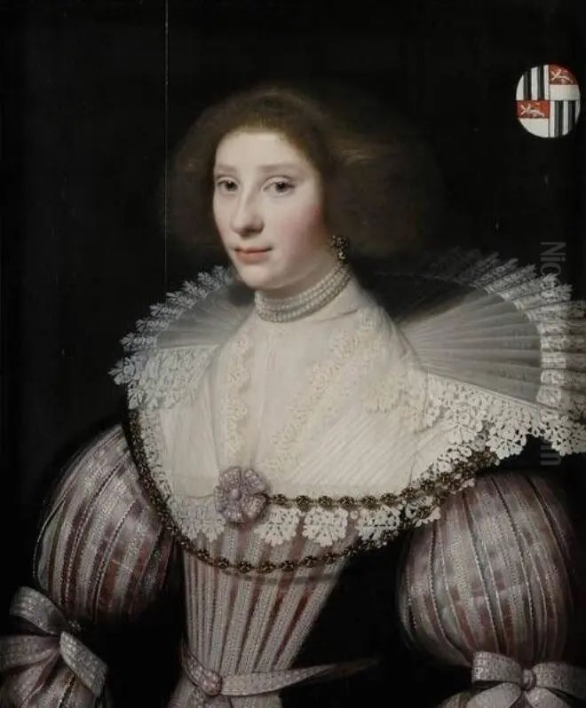 Portrait of Geertruyd Huygens (1599-1680) Oil Painting by Michiel Jansz. van Mierevelt