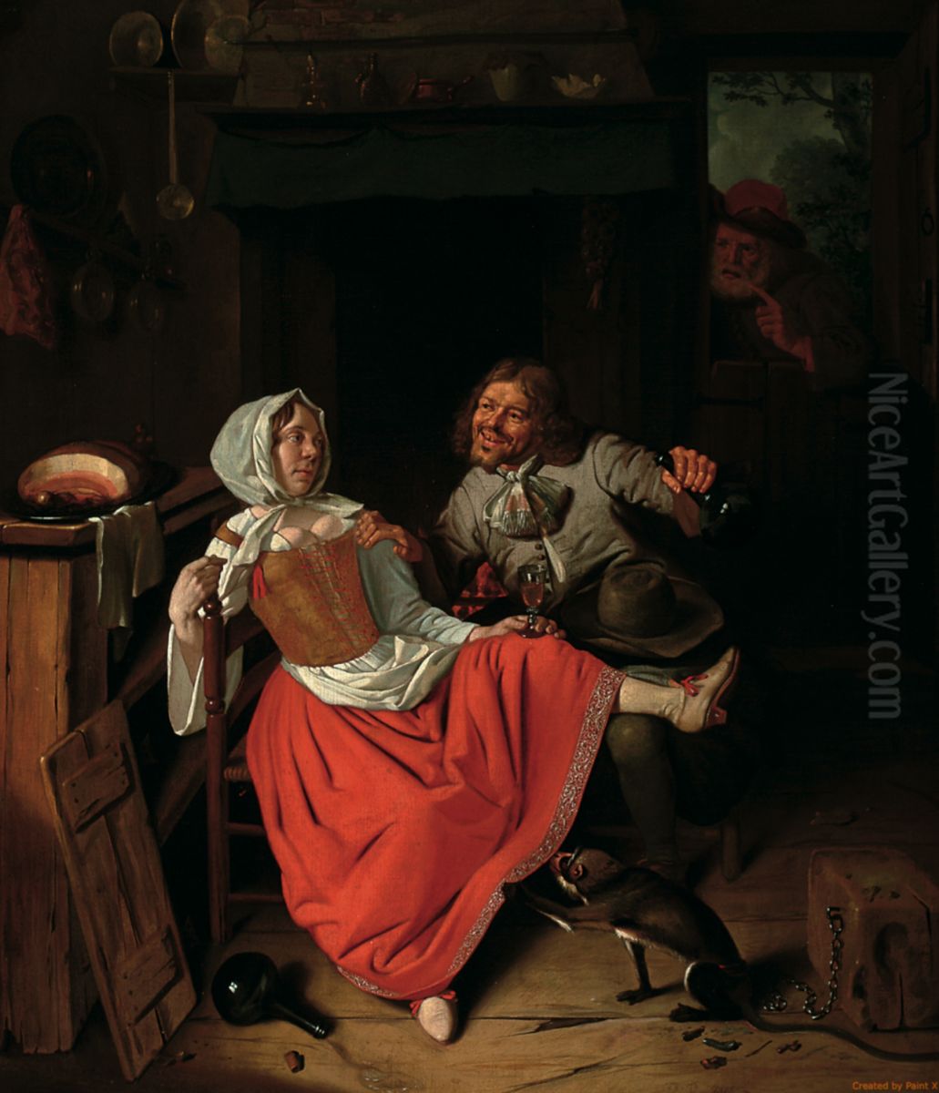 The Loose Kitchenmaid Oil Painting by Pieter Gerritsz van Roestraten