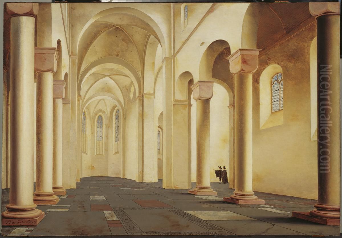 Idealized interior of the St. Pieterskerk in Utrecht Oil Painting by Pieter Jansz Saenredam