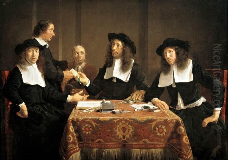Governors of theLeper Hospitalat Haarlem Oil Painting by Jan De Bray