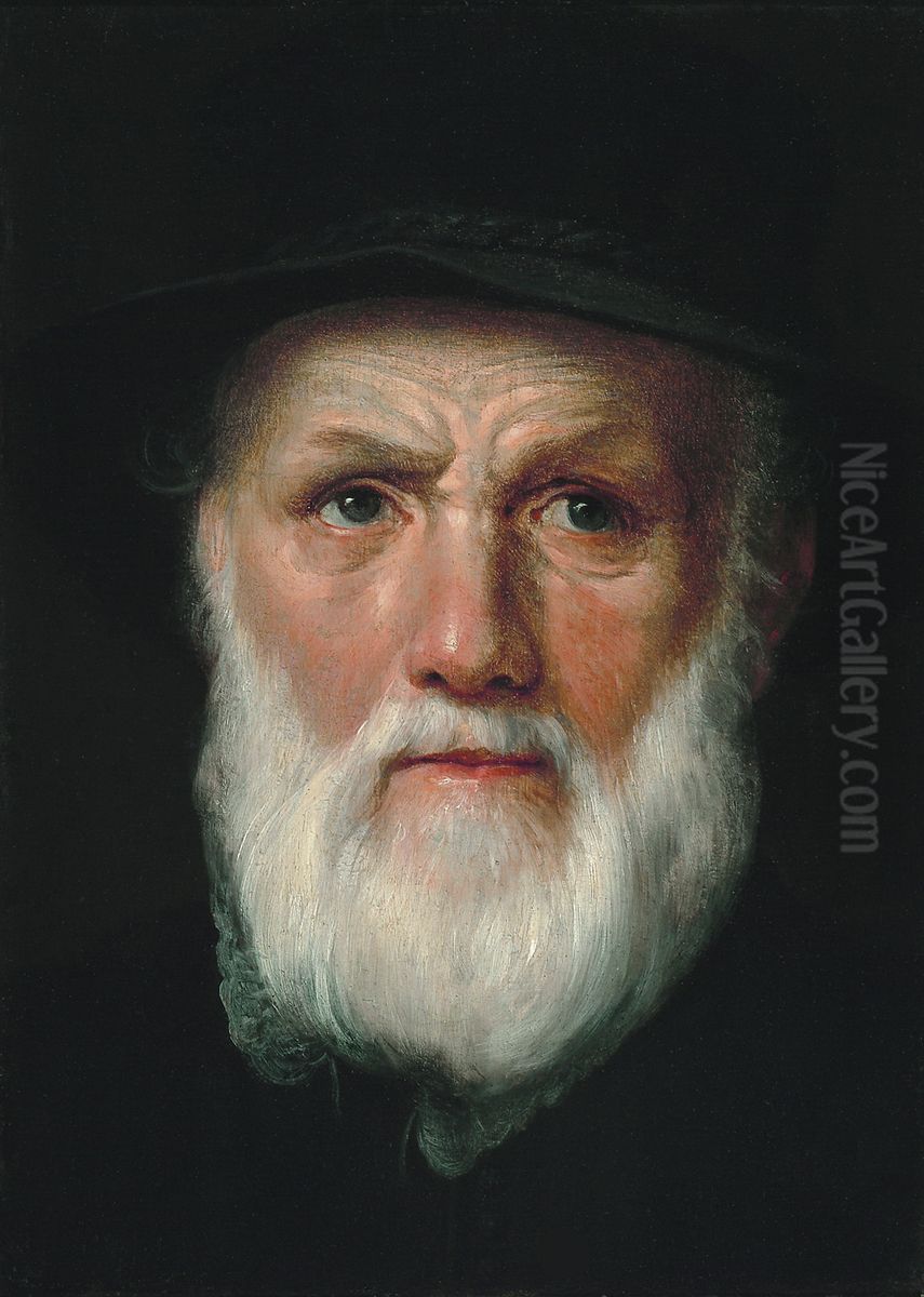 Portrait of Dirck Volckertsz Coornhert (1522-1590) Oil Painting by Cornelis van Haarlem