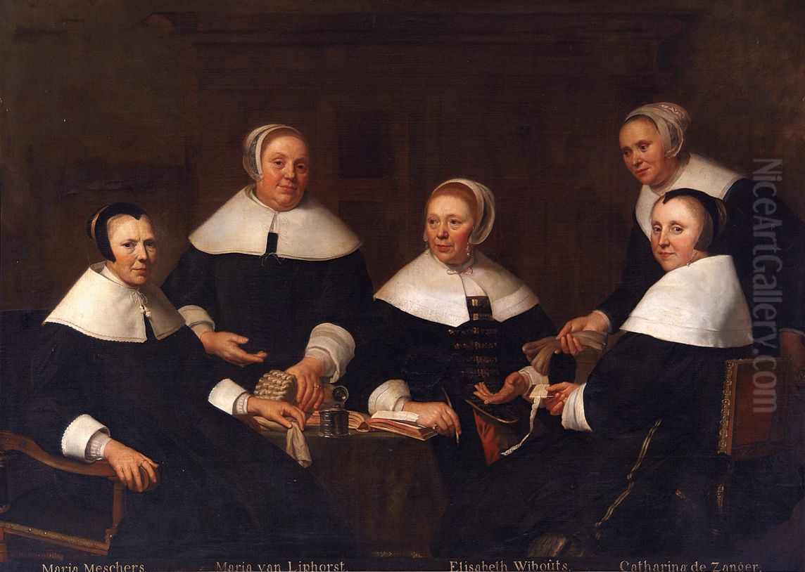 Regentesses of the Aalmoeseniers-, Arm- en Werkhuis, Haarlem Oil Painting by Jacob van Loo
