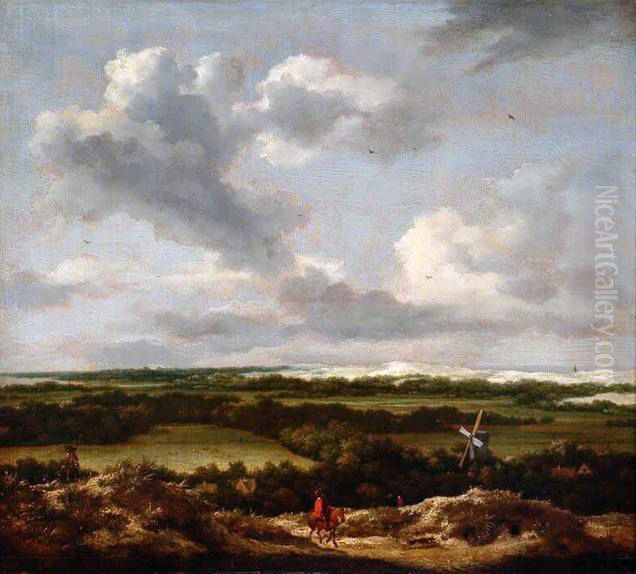 Dune landscape with a horseman Oil Painting by Jacob Van Ruisdael