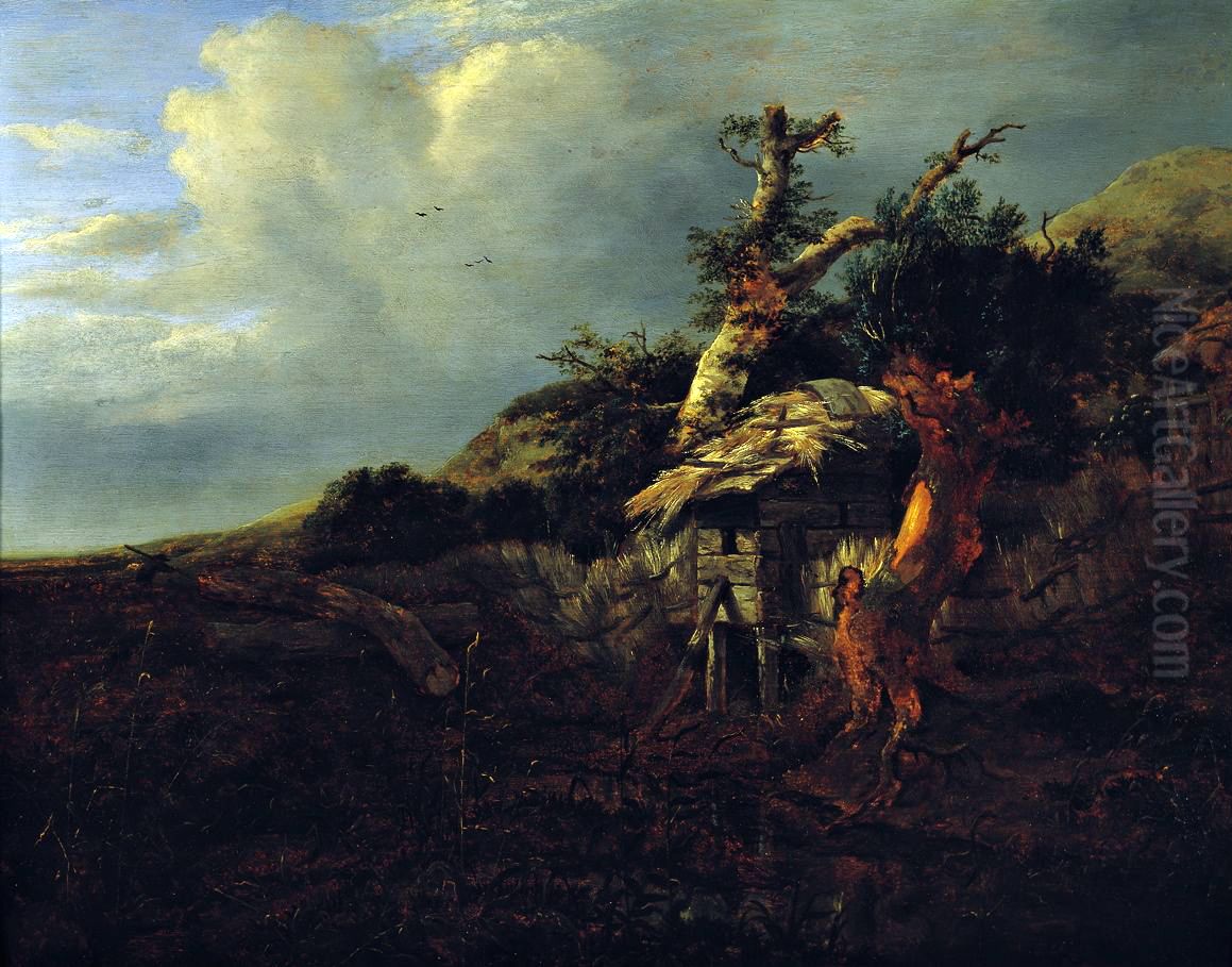 Dune landscape with a loo Oil Painting by Jacob Van Ruisdael