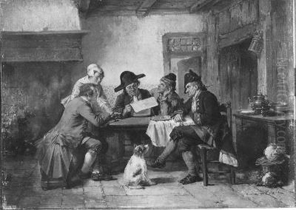 Het Nieuwsblad Oil Painting by Herman Frederik Carel ten Kate