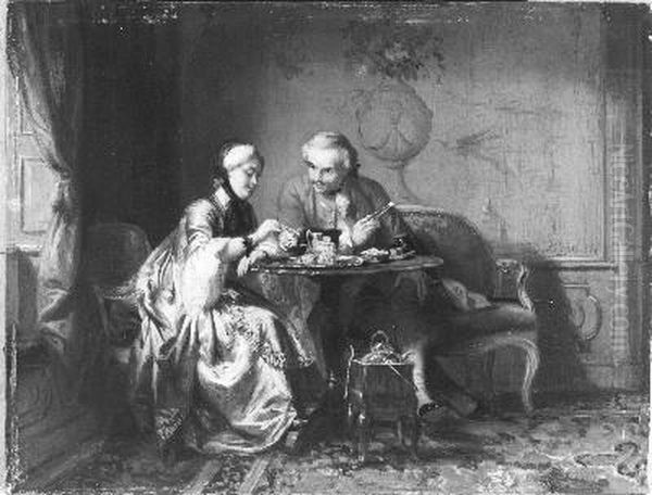 De troostbare weduwe Oil Painting by David Bles