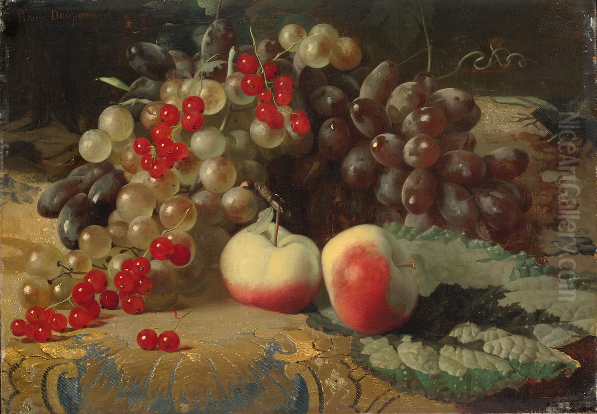 Nature morte aux fruits Oil Painting by Blaise Alexandre Desgoffe