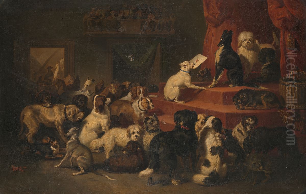 Het hondenrequest Oil Painting by Bernard te Gempt