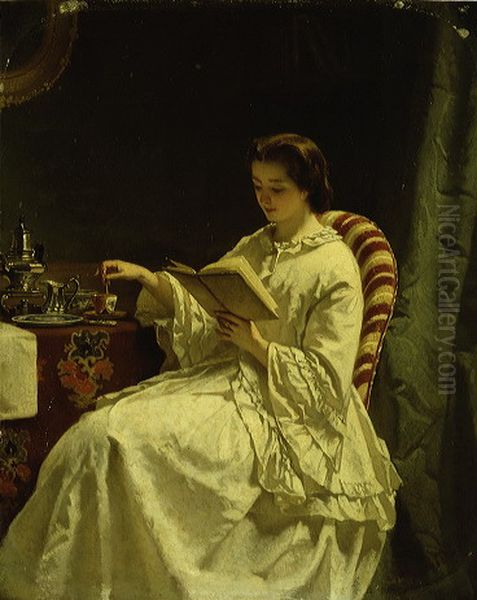 Ochtendlectuur Oil Painting by Hendrik Jacobus Scholten