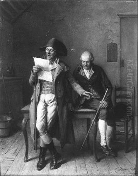 De voorlezer Oil Painting by Jean-Baptiste Madou