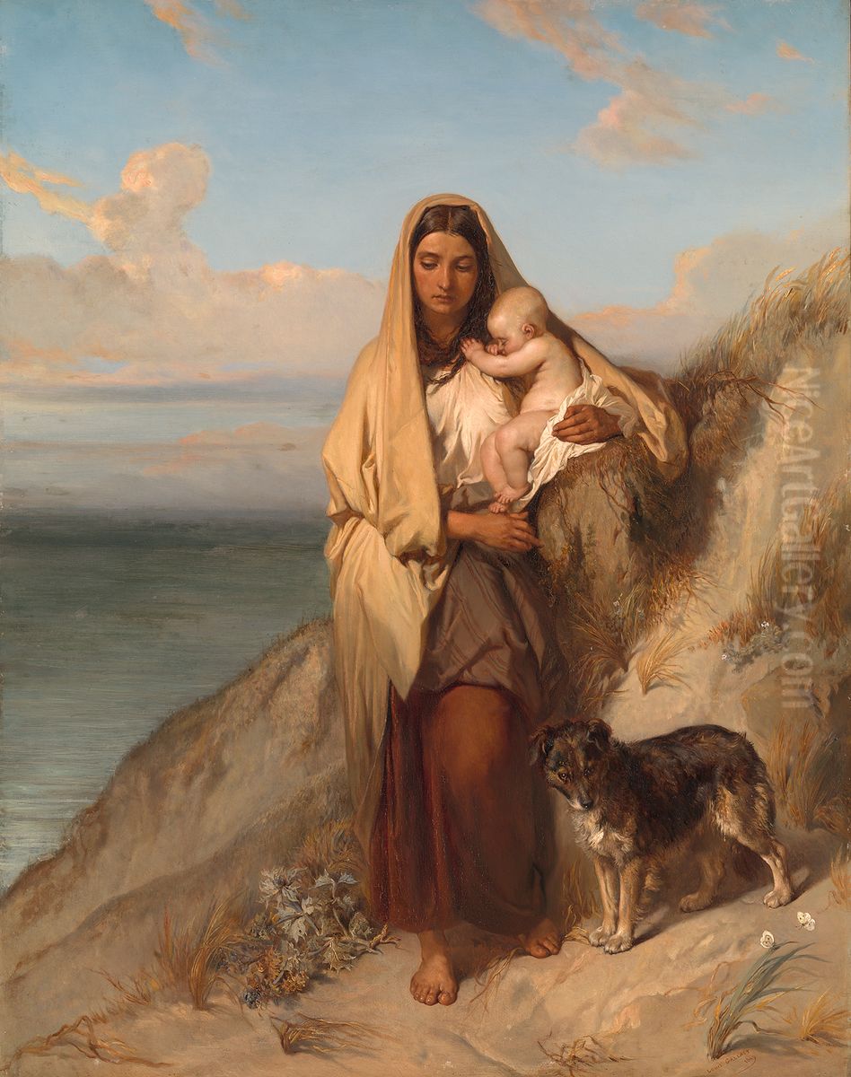 Verlaten (l'abandon) Oil Painting by Louis Gallait