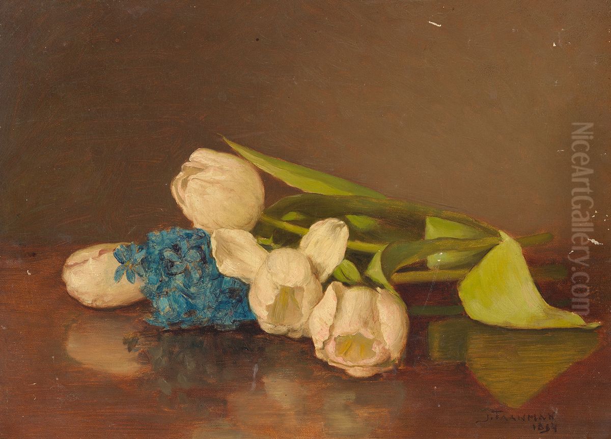 Liggende tulpen Oil Painting by Jacob Taanman